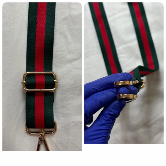 Adjustable Green & Red Stripe Replacement Bag Strap unisex - Picture 6 of 6